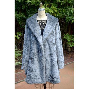 ROAMAN'S Gray Shawl Collar Faux Fur Coat - Size 1X